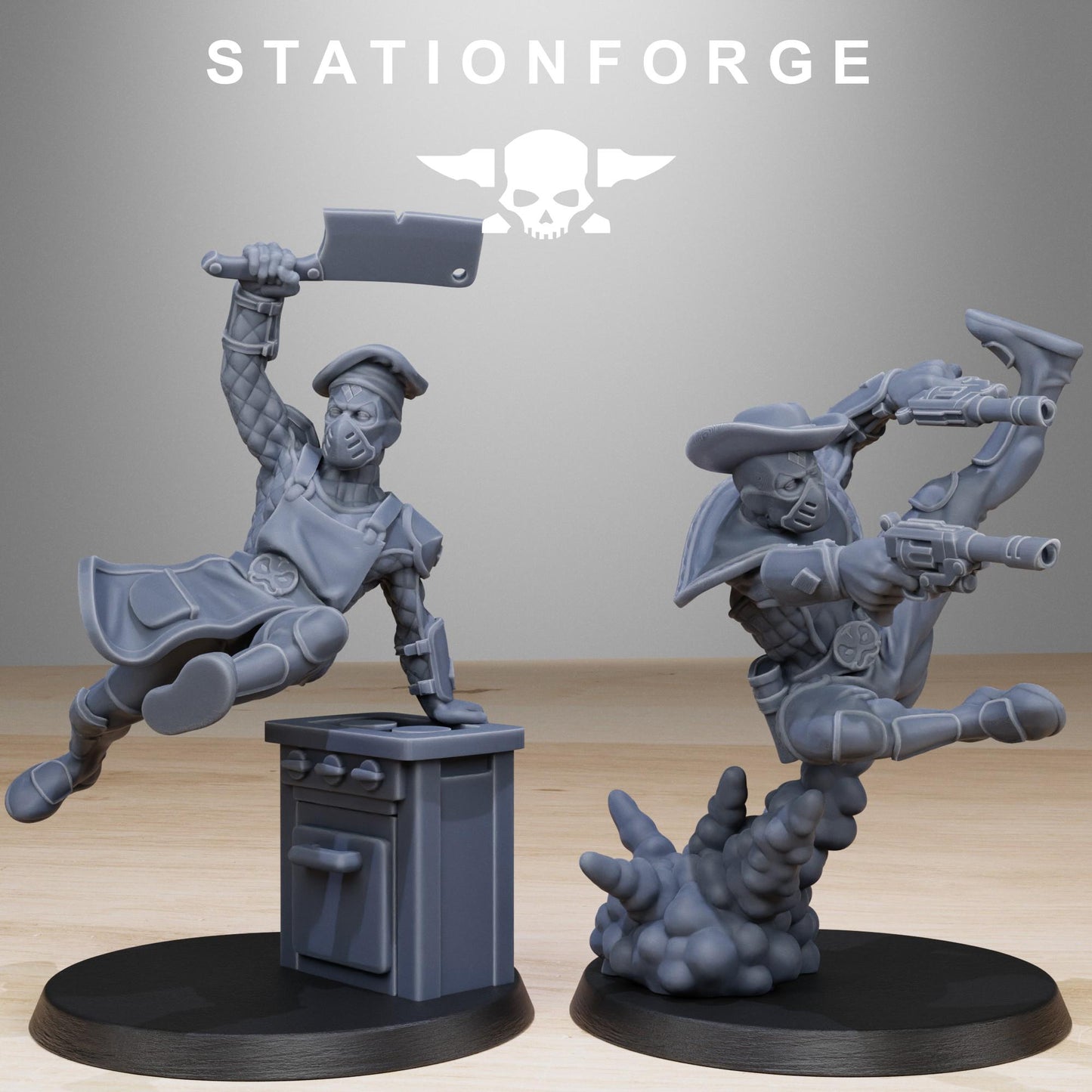 3D Printed GrimCorp Jesters by StationForge Miniatures