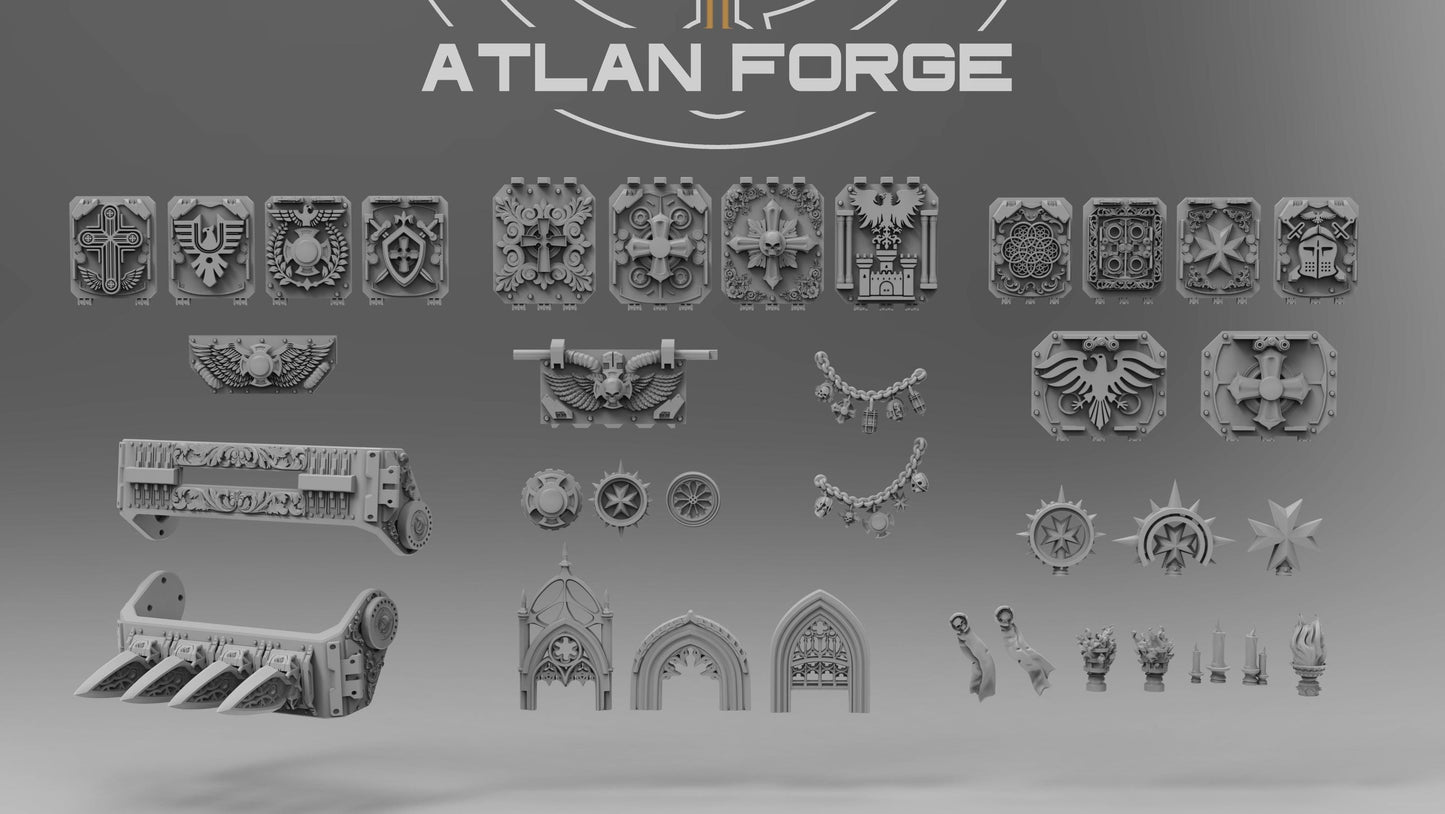 3d Printed Templar Vehicle Ornaments by Atlan Forge Miniatures