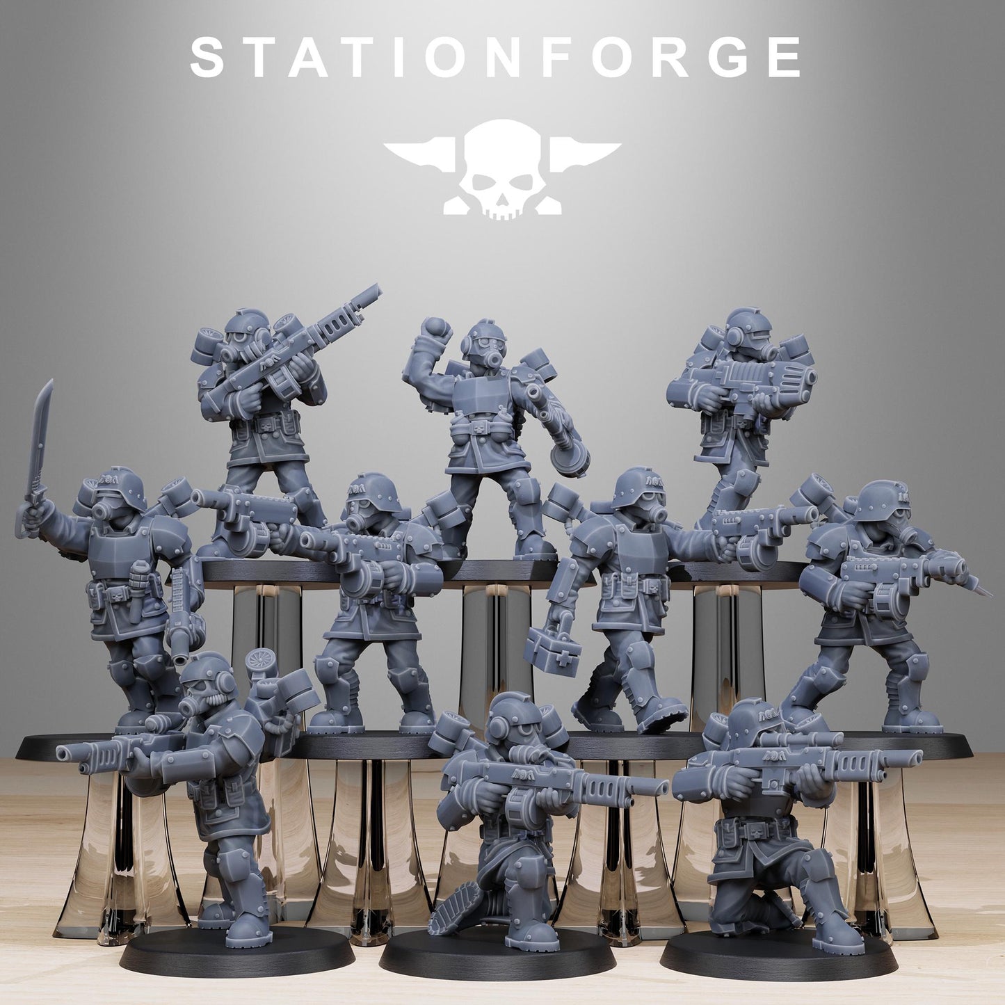 3D Printed GrimGuard Aerotroops by StationForge Miniatures