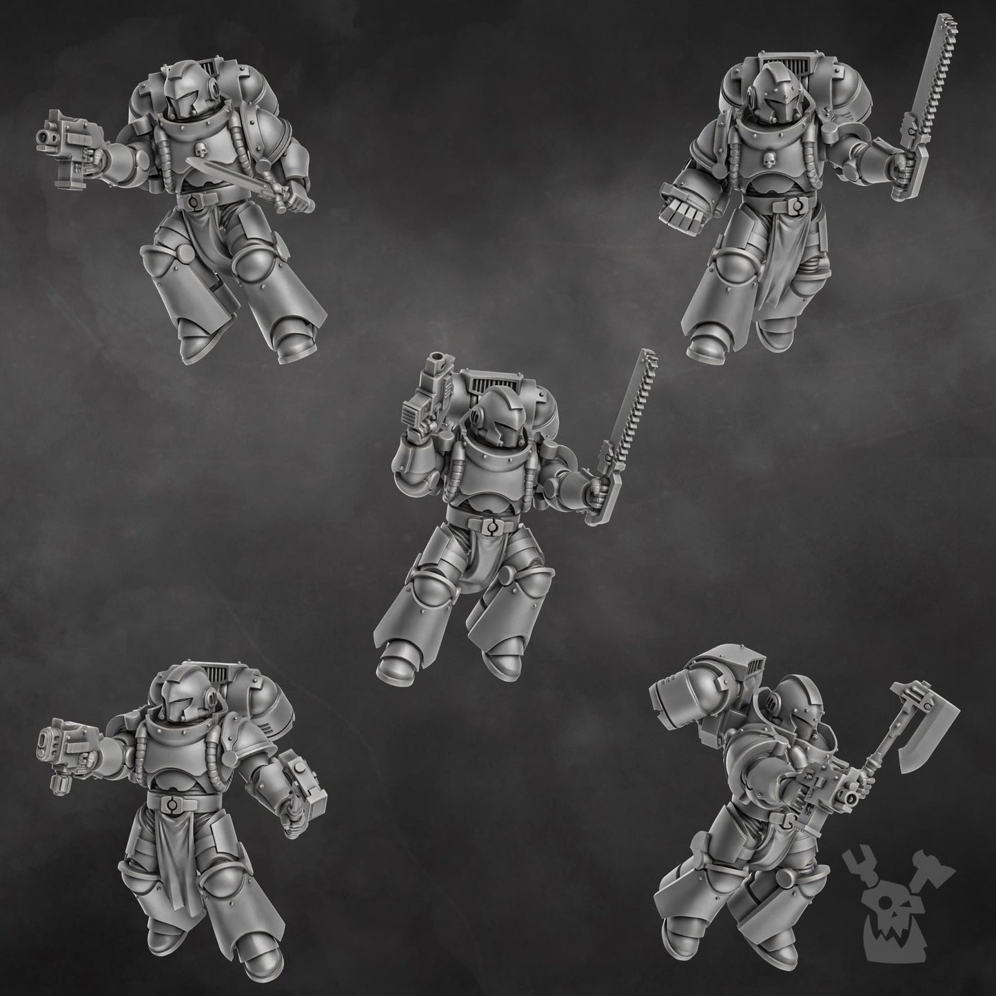 3d Printed Space Knight Storm Squad with Jetpacks by DakkaDakka Miniatures