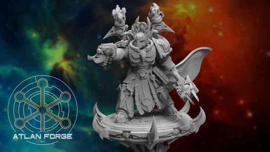 3d Printed Aegyptus Sorcerer on Flying Disc by Atlan Forge Miniatures