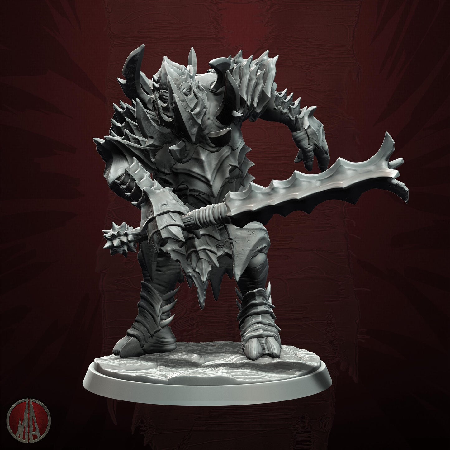 3D Printed Troll Warlord by Monolith Arts