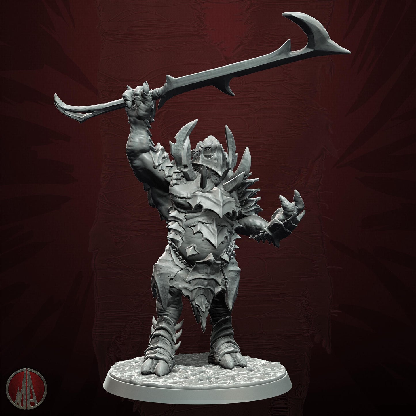 3D Printed Troll Warlord by Monolith Arts