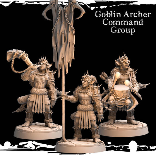 3D printed Goblin Command Group by Monolith Arts