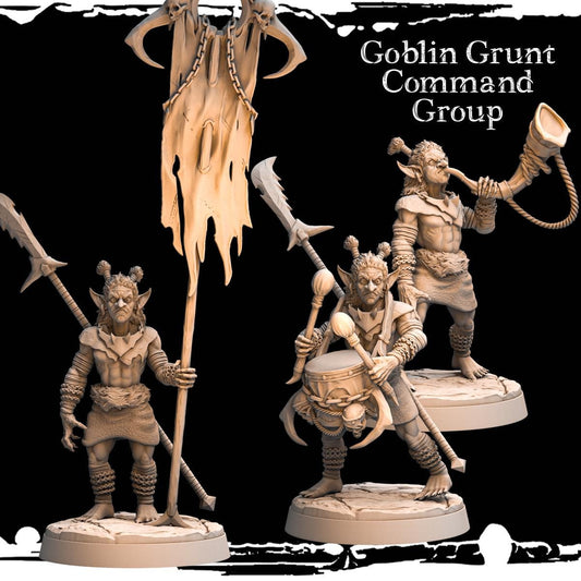 3D printed Goblin Grunt Command Group by Monolith Arts