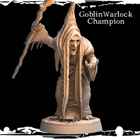 3D printed Goblin Warlock Champion by Monolith Arts