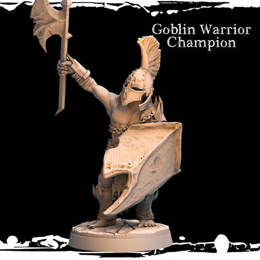 3D printed Goblin Warrior Champion by Monolith Arts