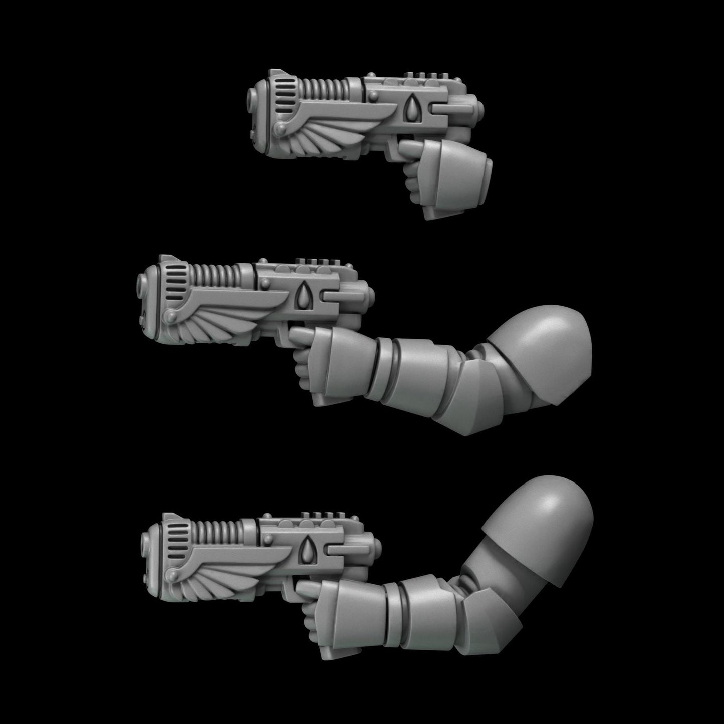 3d Printed Crimson Wings Plasma Guns by Greytide Studio