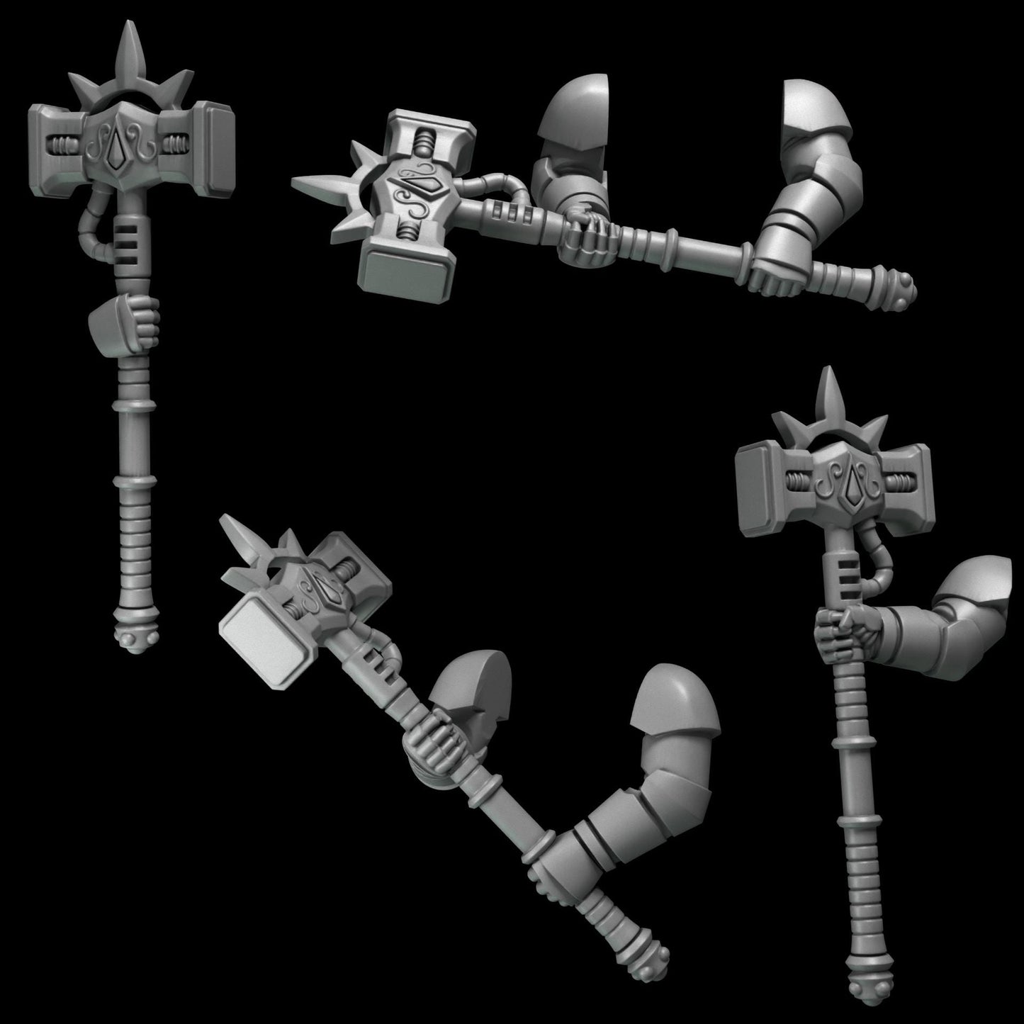 3d Printed Crimson Lords 2 Handed Hammer Set  by Greytide Studio