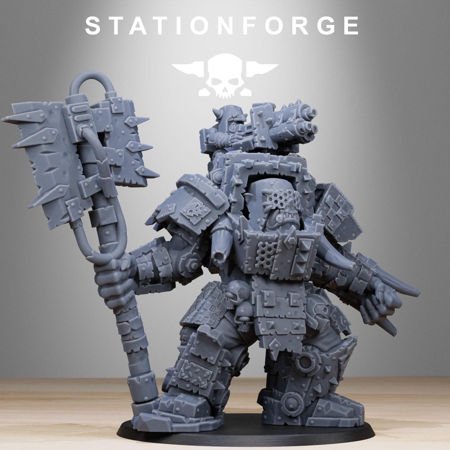 3D Printed Orkaz Commander by StationForge Miniatures