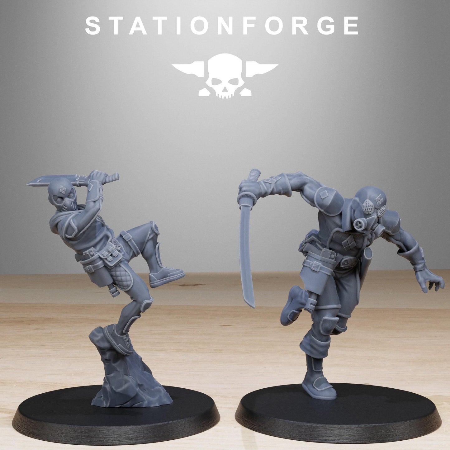 3D Printed GrimCorp Jesters by StationForge Miniatures