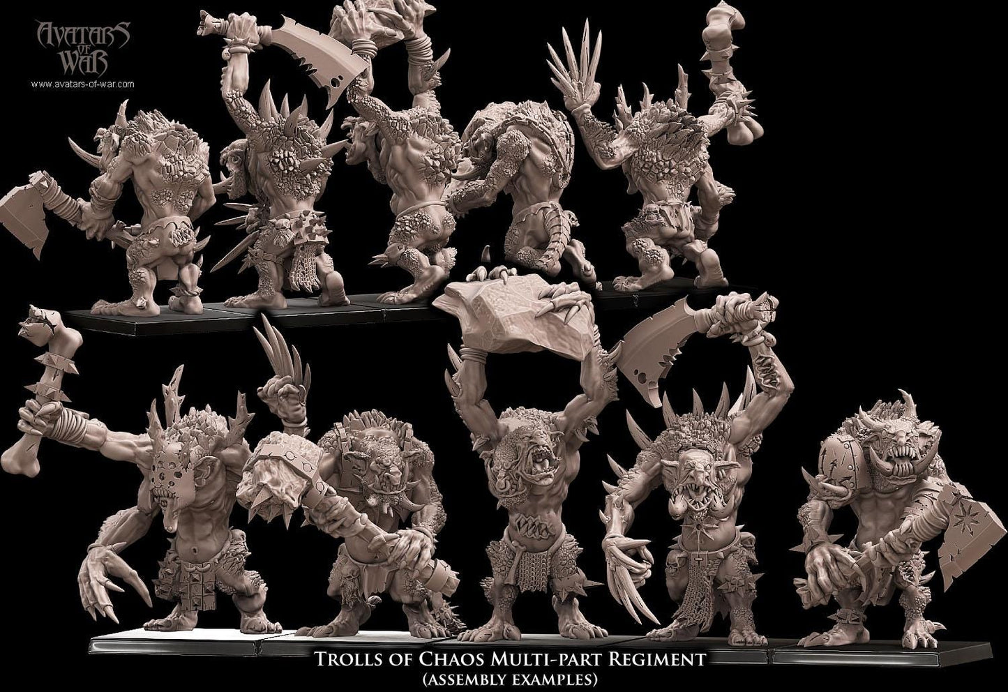 3D printed Trolls of Chaos x6 by Avatars of War