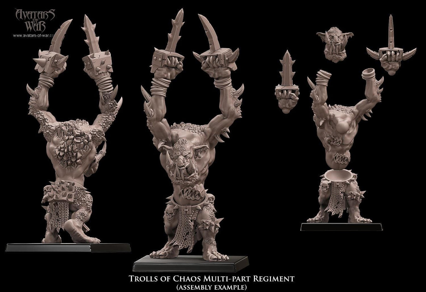 3D printed Trolls of Chaos x6 by Avatars of War