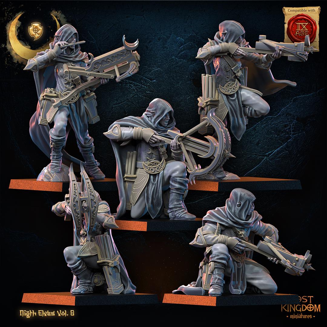 3d Printed Night Elf Arbalest Regiment x10 by Lost Kingdom Miniatures