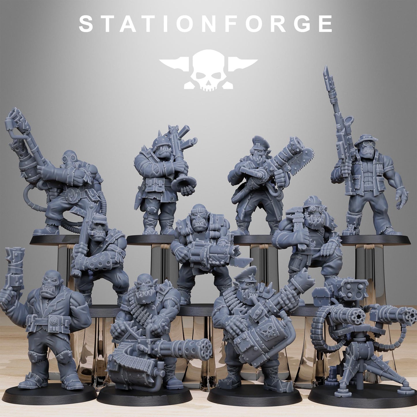 3D Printed Orkaz Team Fighters by StationForge Miniatures