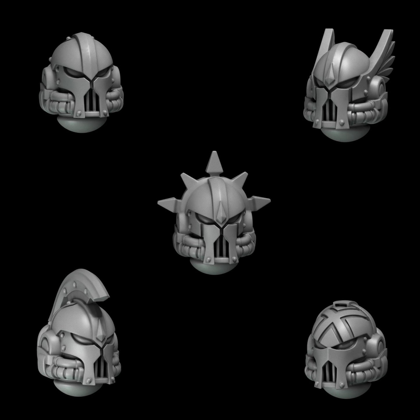 3d Printed Crimson Lords Heads #4 x10 by Greytide Studio