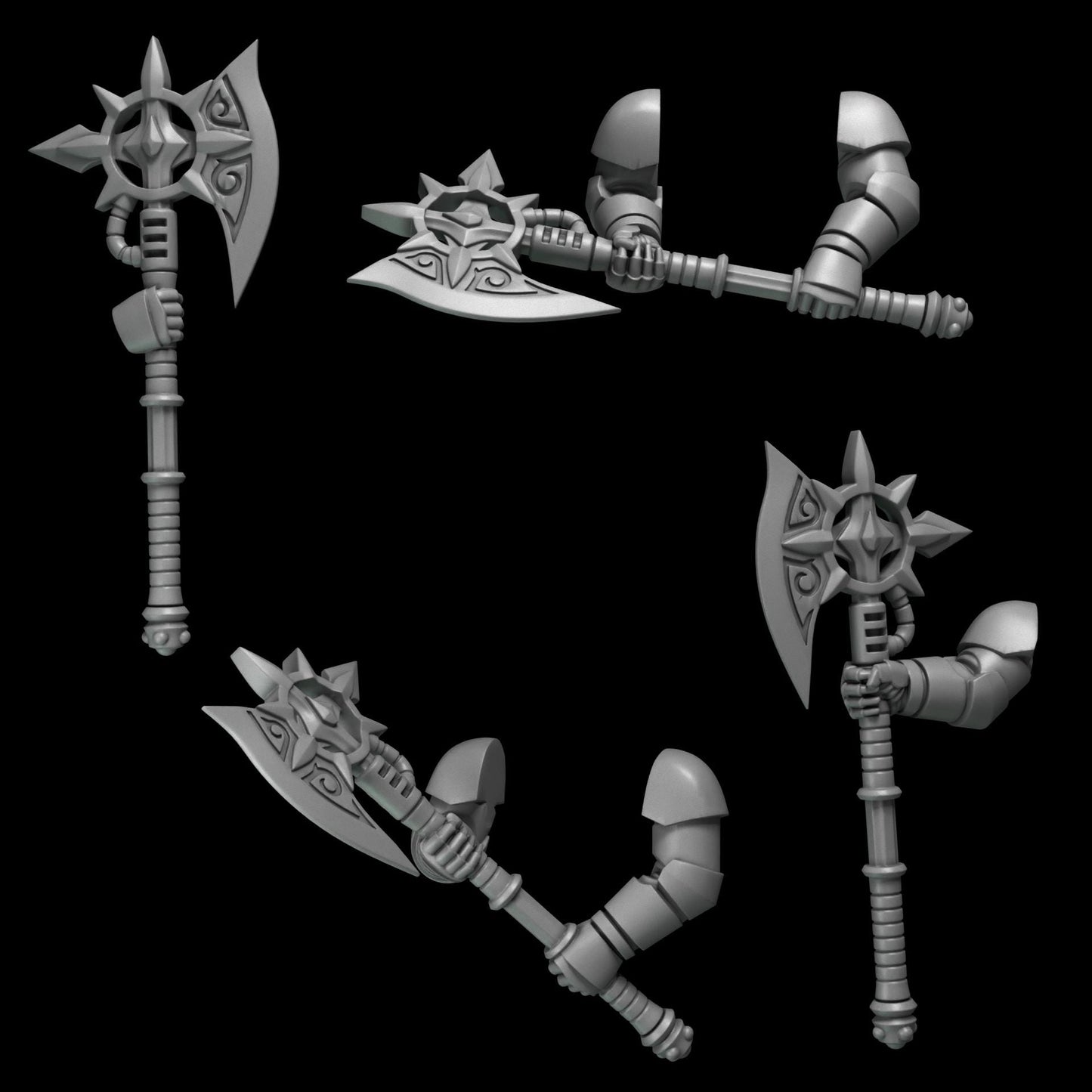 3d Printed Crimson Lords 2 Handed Axe Set  by Greytide Studio