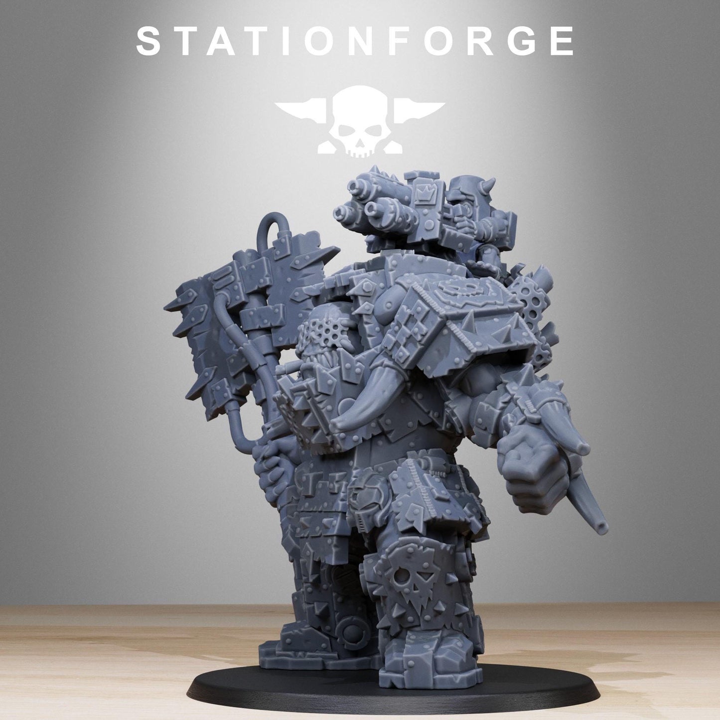 3D Printed Orkaz Commander by StationForge Miniatures