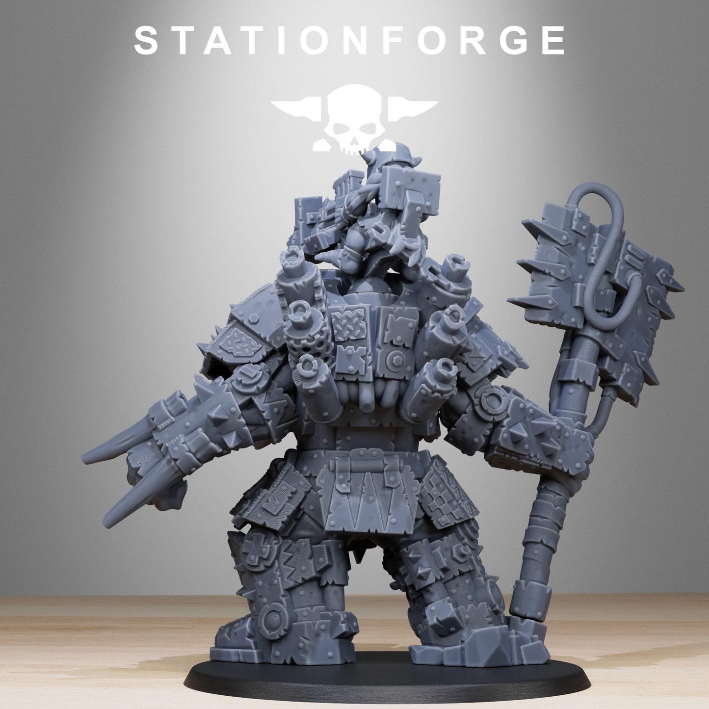 3D Printed Orkaz Commander by StationForge Miniatures