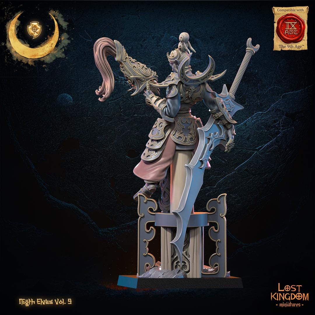 3D Printed Night Elf Heroine Yu Ming by Lost Kingdom Miniatures