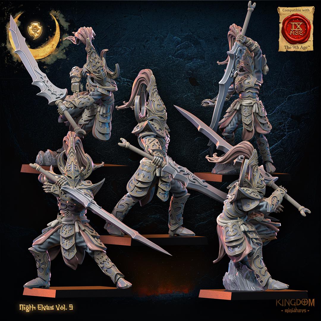 3D Printed Night Elf Warrior Regiment x10 by Lost Kingdom Miniatures