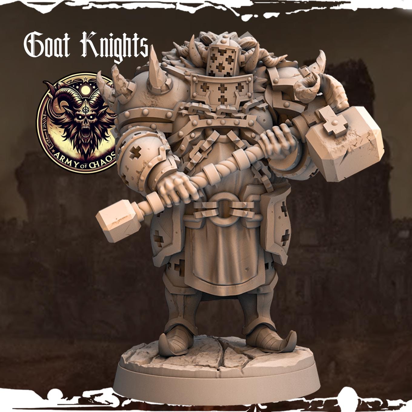 3D Printed Goat Knights by Monolith Arts
