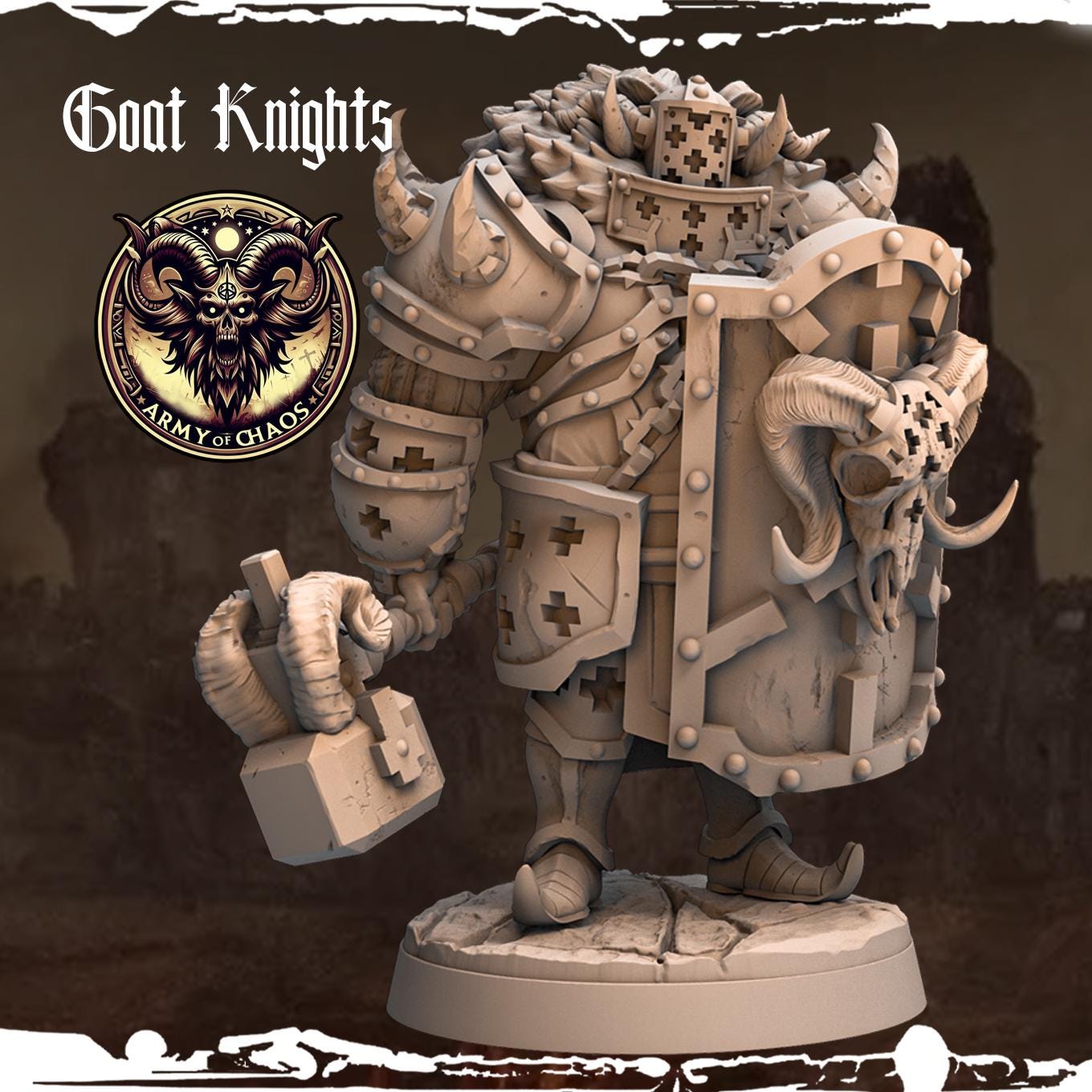 3D Printed Goat Knights by Monolith Arts