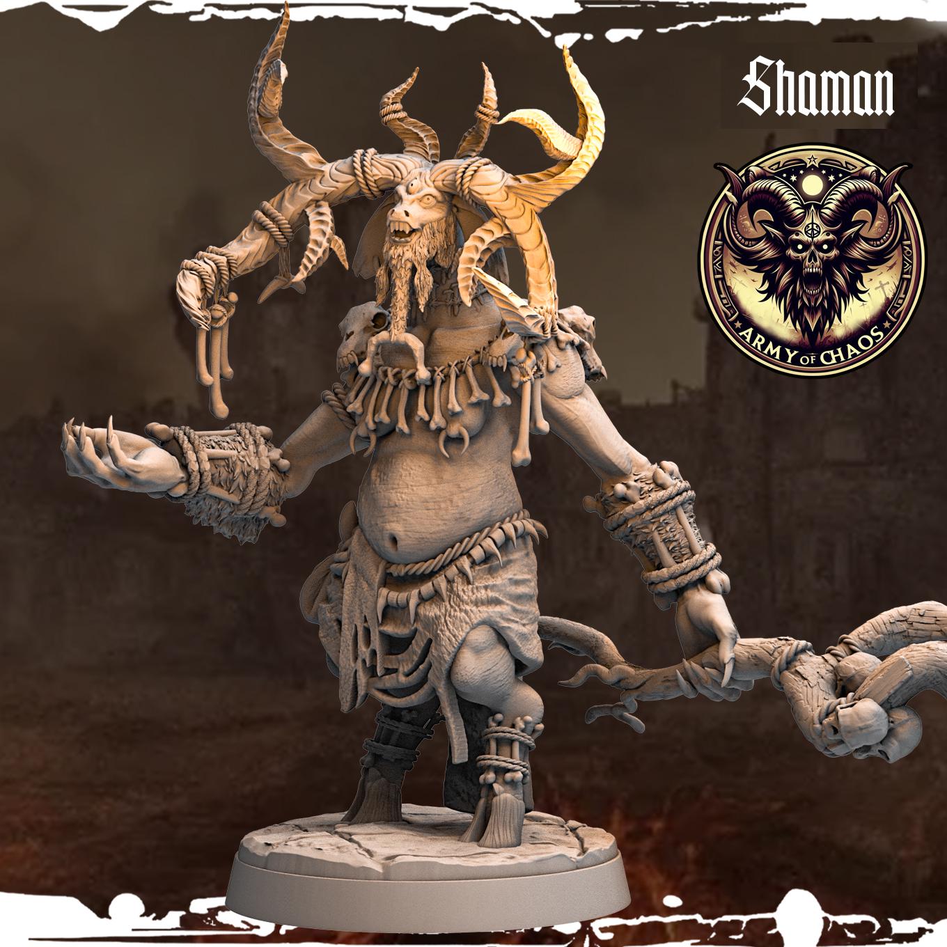 3D Printed Chaos Beast Shaman by Monolith Arts