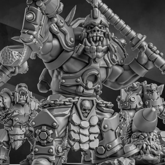 3d Printed Orc Head Crackaz Mob by DakkaDakka Miniatures