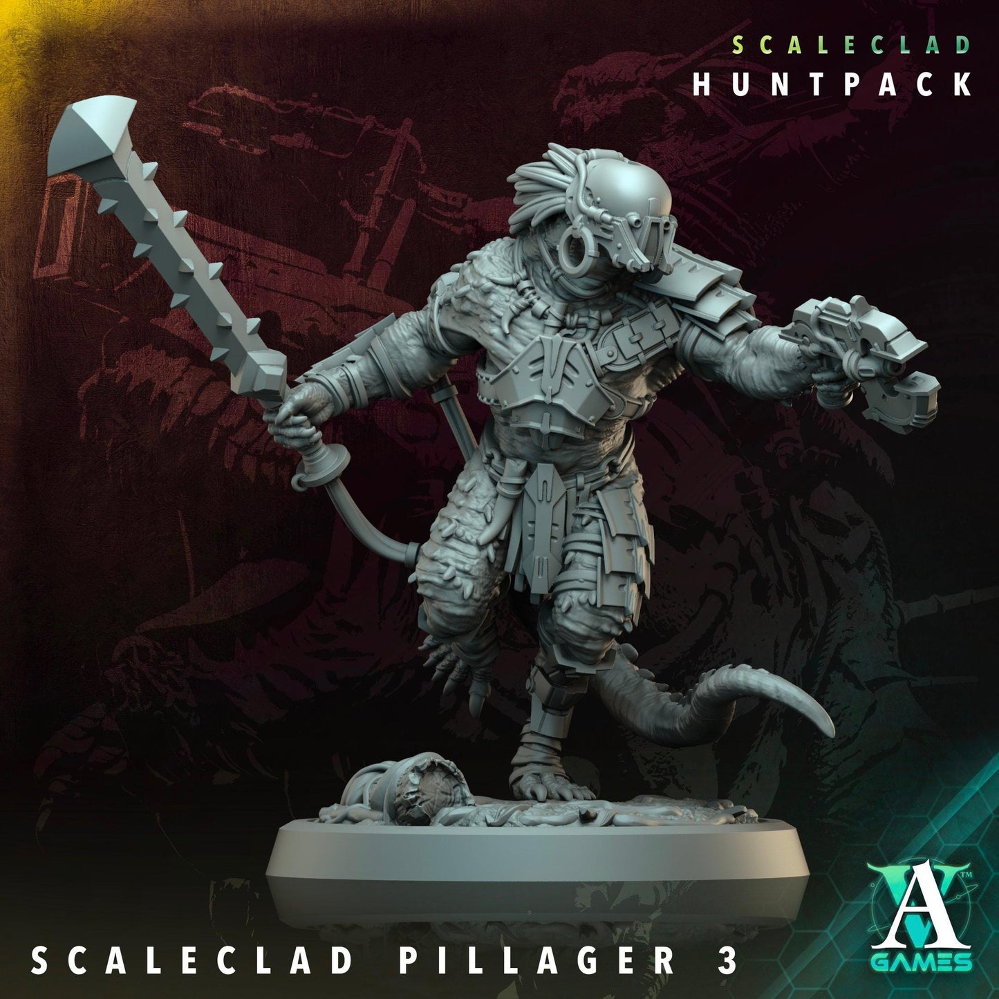 3D Printed Scaleclad Pillagers by Archvillain Games