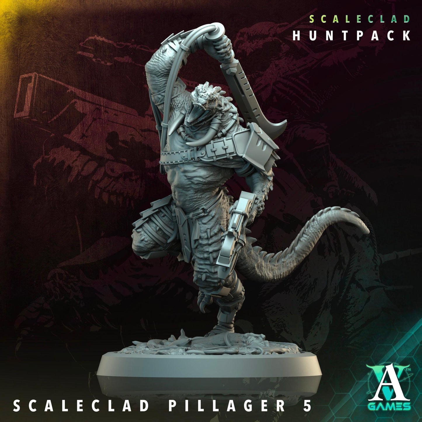 3D Printed Scaleclad Pillagers by Archvillain Games