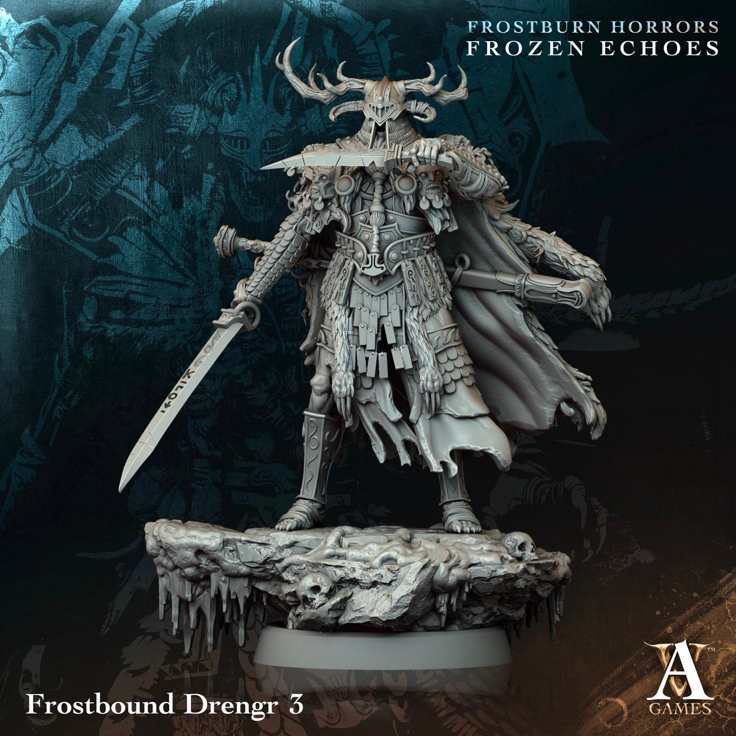 3D Printed Frostbound Drengrs by Archvillain Games