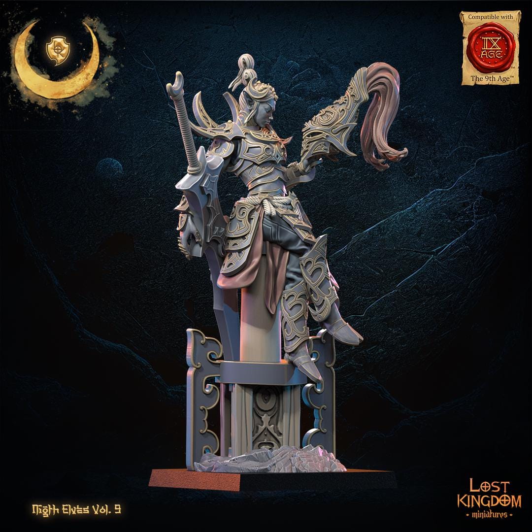 3D Printed Night Elf Heroine Yu Ming by Lost Kingdom Miniatures