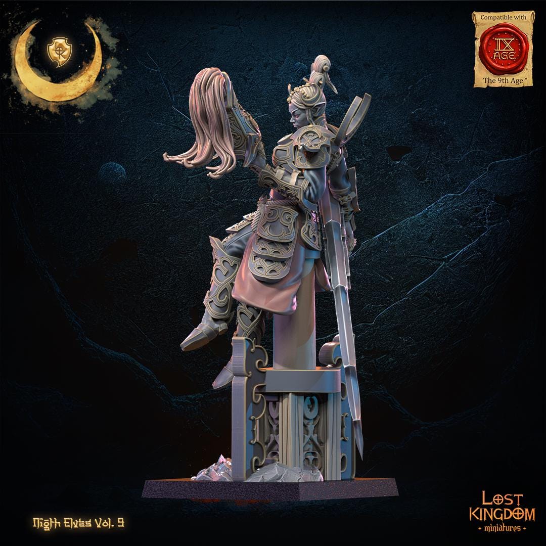 3D Printed Night Elf Heroine Yu Ming by Lost Kingdom Miniatures