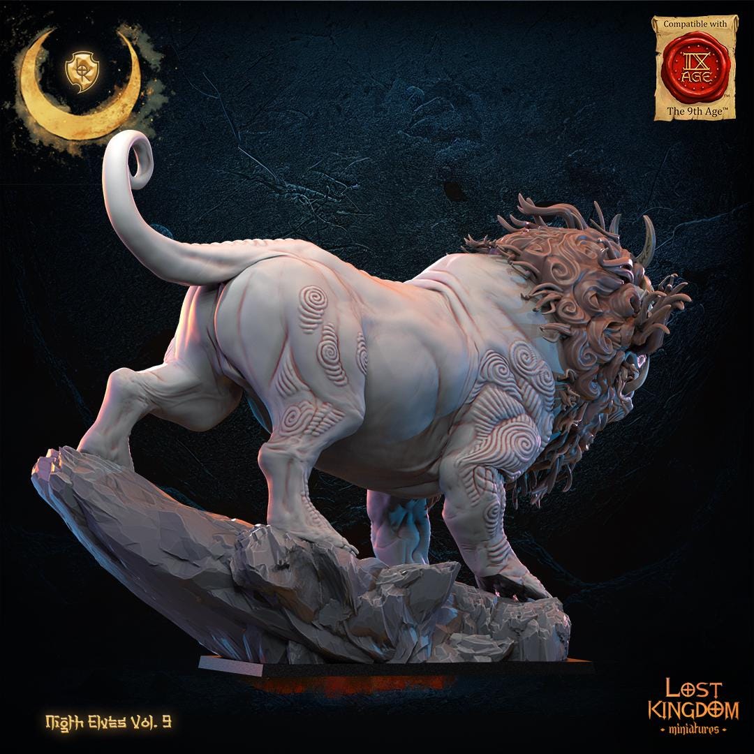 3D Printed Night Elf Lion Beast by Lost Kingdom Miniatures