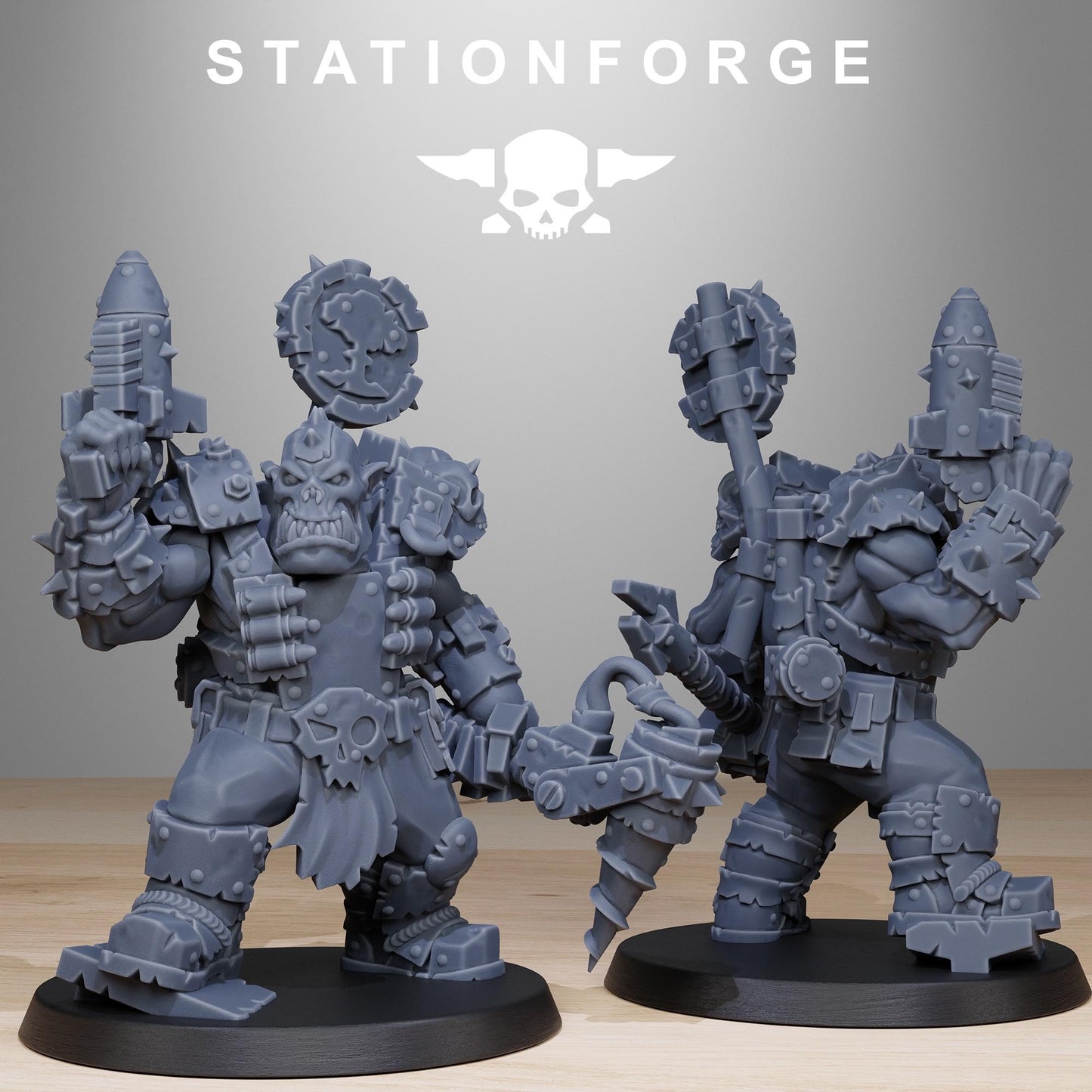 3D Printed Orkaz Smashaz by StationForge Miniatures