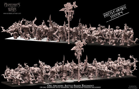 3D printed Orc Archers Regiment by Avatars of War