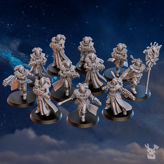 3d Printed White Fangs Hunters Squad by DakkaDakka Miniatures