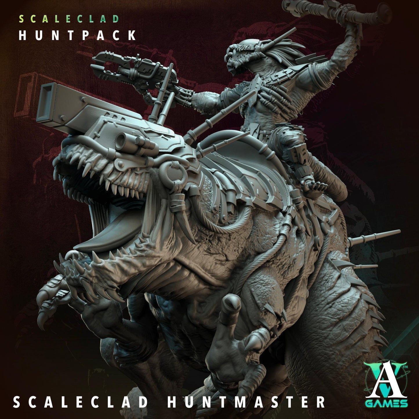 3D Printed Scaleclad Huntmaster by Archvillain Games
