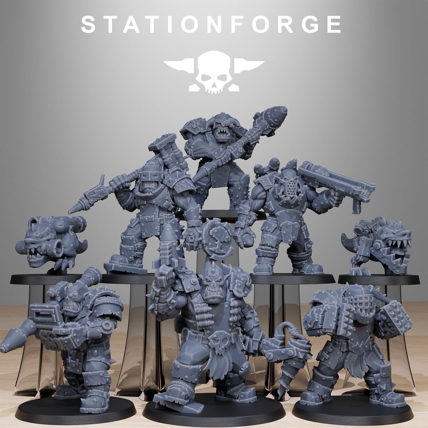 3D Printed Orkaz Smashaz by StationForge Miniatures