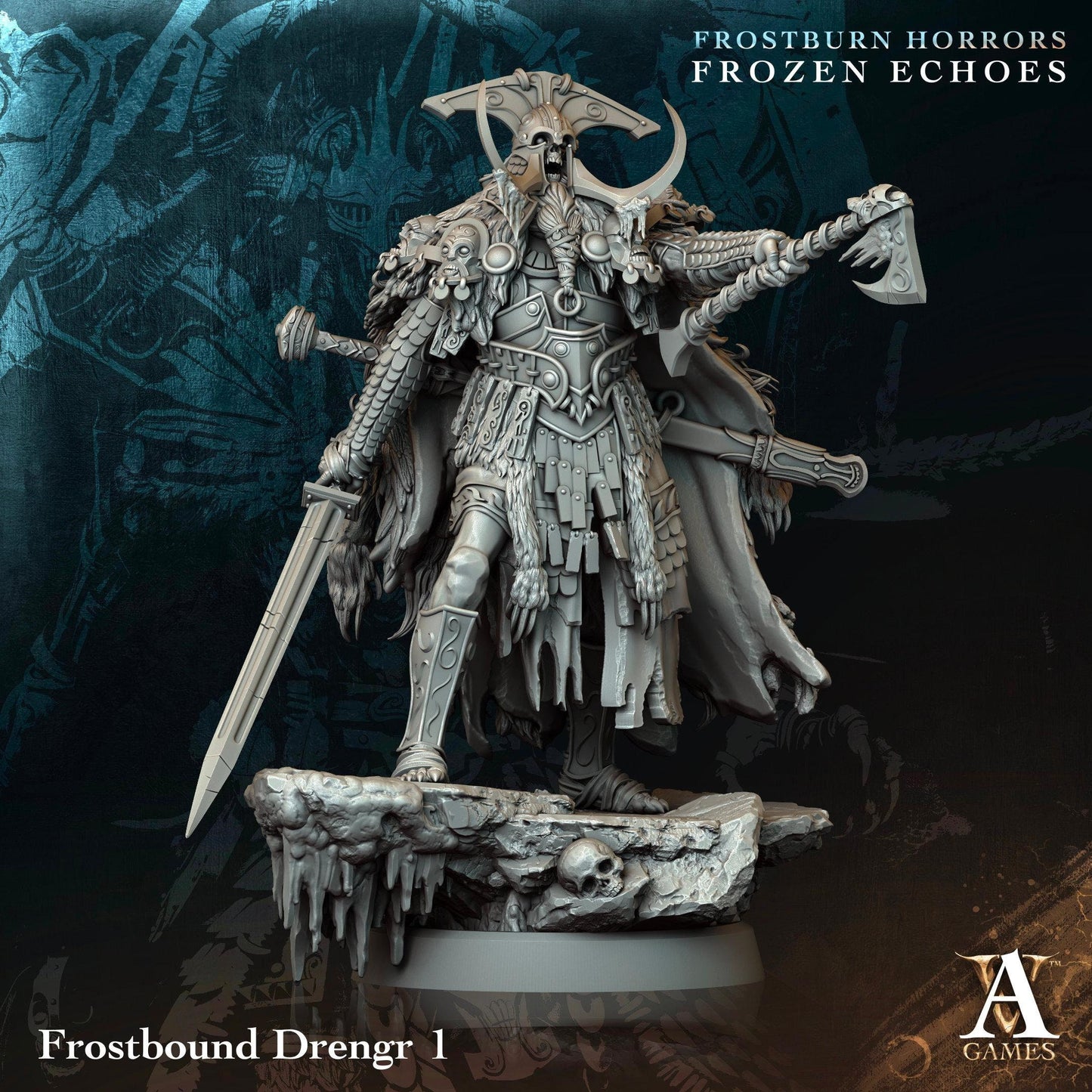 3D Printed Frostbound Drengrs by Archvillain Games
