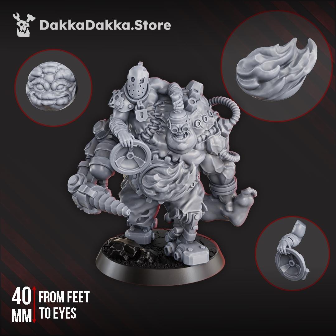 3d Printed Grimwald, the Fused Twins by DakkaDakka Miniatures