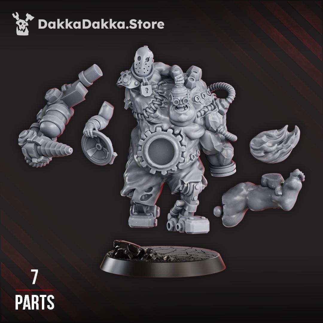 3d Printed Grimwald, the Fused Twins by DakkaDakka Miniatures