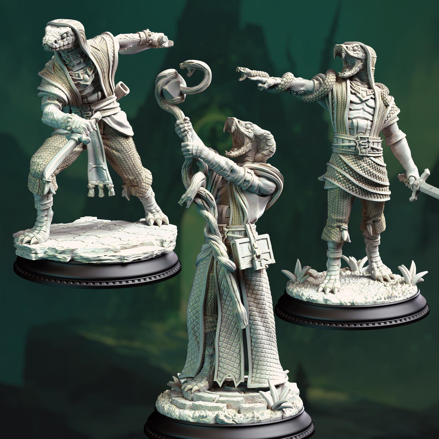 3D Printed Yuan-Ti Cultists by DM Stash