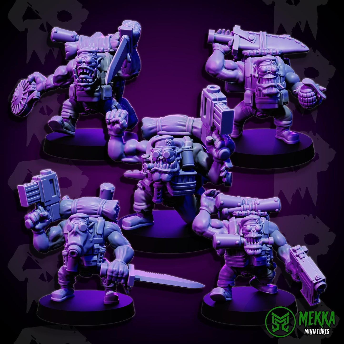 3d Printed Orc Commando Set by Mekka Miniatures