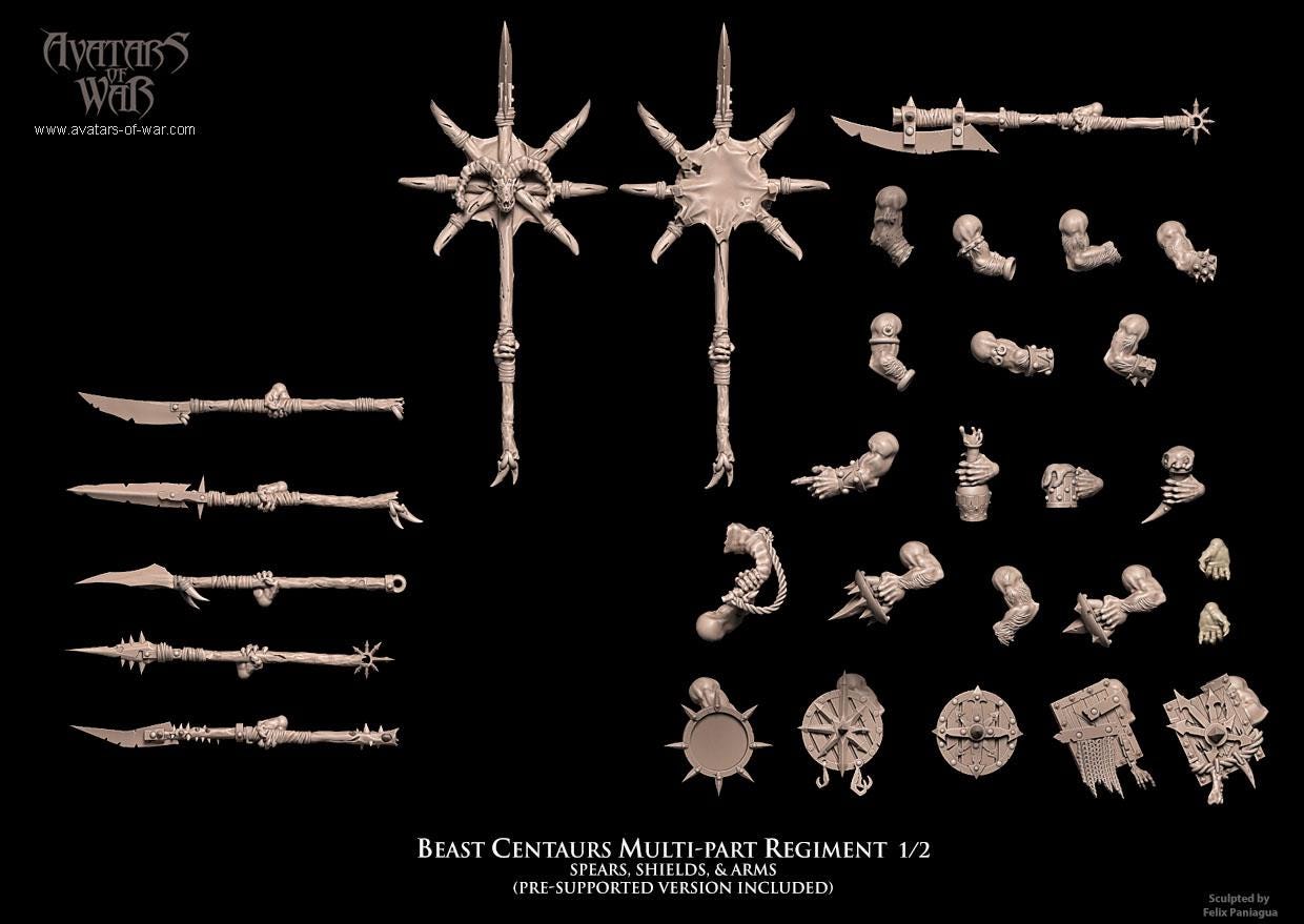 3D printed Warrior Beast Centaur Regiment by Avatars of War