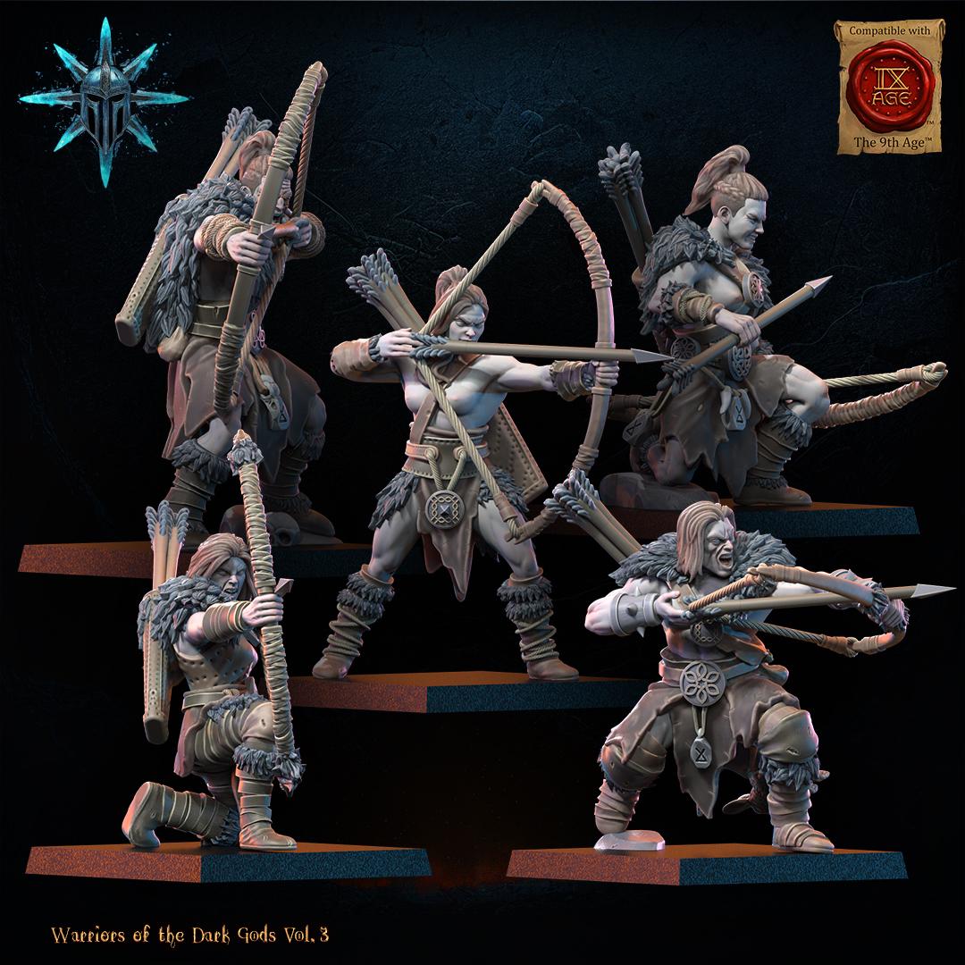 3D Printed Chaos Barbarian Bow Regiment by Lost Kingdom Miniatures