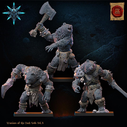 3D Printed Chaos Werebears by Lost Kingdom Miniatures