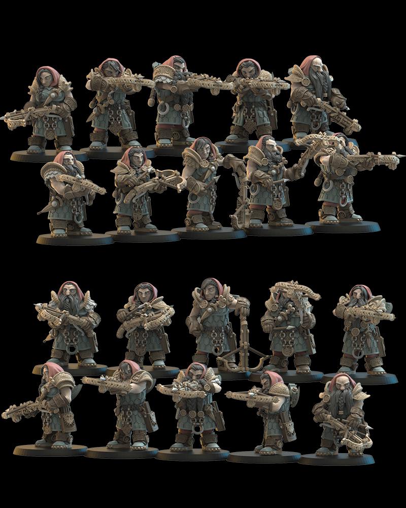 3d Printed Dwarf Armbrost Guards by Lost Kingdom Miniatures
