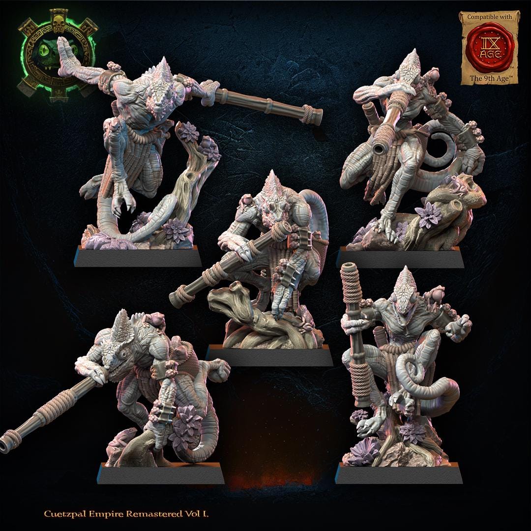 3d Printed Lizard Kin Blowpipe Regiment by Lost Kingdom Miniatures ...